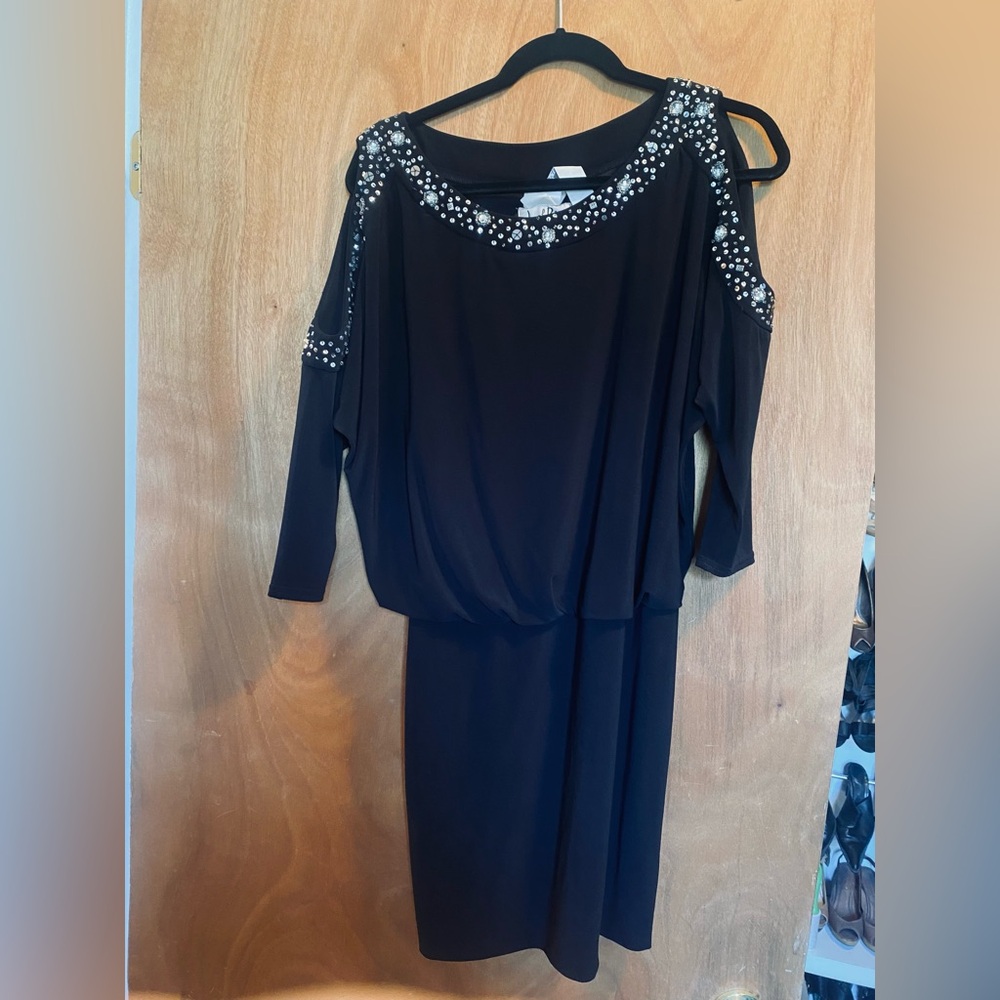 Ribkoff Elegant Black Dress with Embellished Neckline